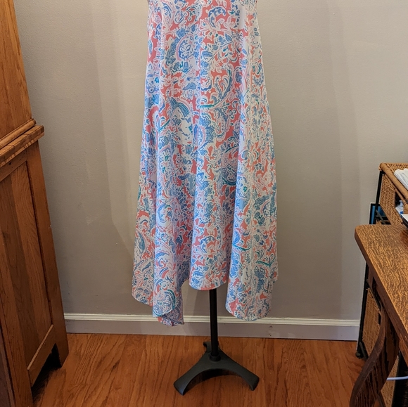 Anthropologie Antibes Blanc Tank Sundress XS Pink & Blue Design Spaghetti Straps - Picture 6 of 8